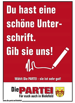 Du hast eine schöne Unterschrift
