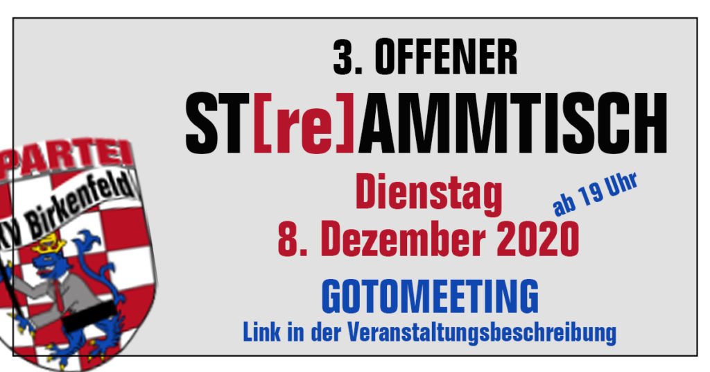 3. offener STreAMMTISCH am 8.12.2020