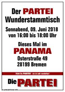 Die PARTEI #Wunderstammtisch im Panama