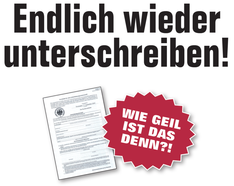 Unterstützungsunterschrift