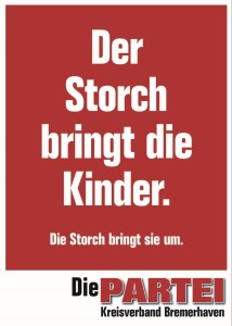 Die PARTEI Bremerhaven - Storch und Störchin; Druckversion