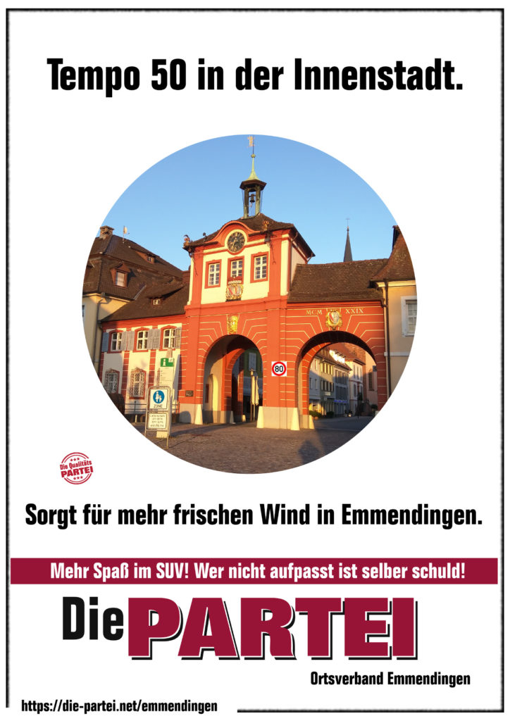 Tempo 50 in der Innenstadt für mehr frischen Wind