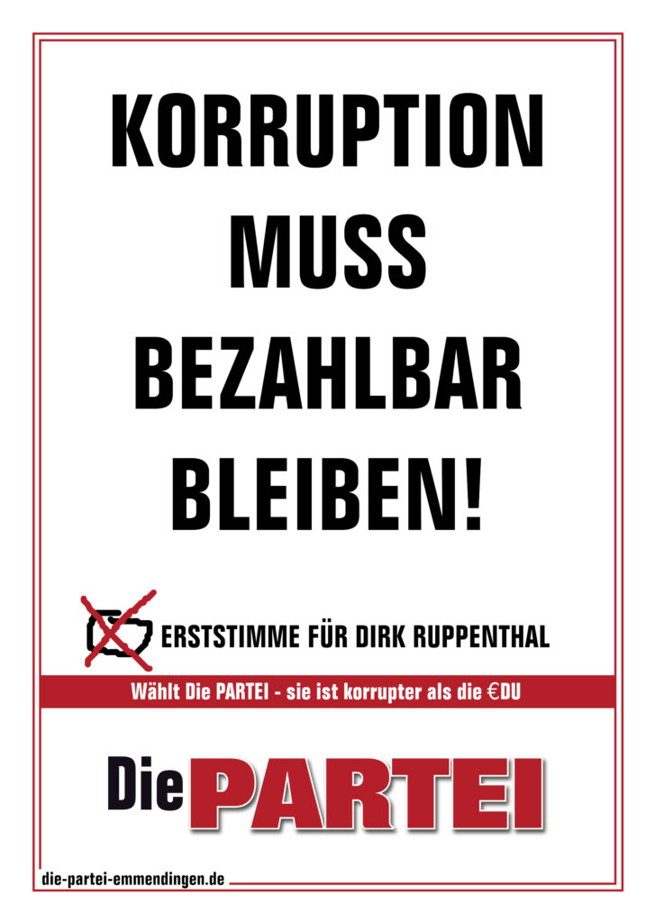 Korruption muß bezahlbar bleiben!