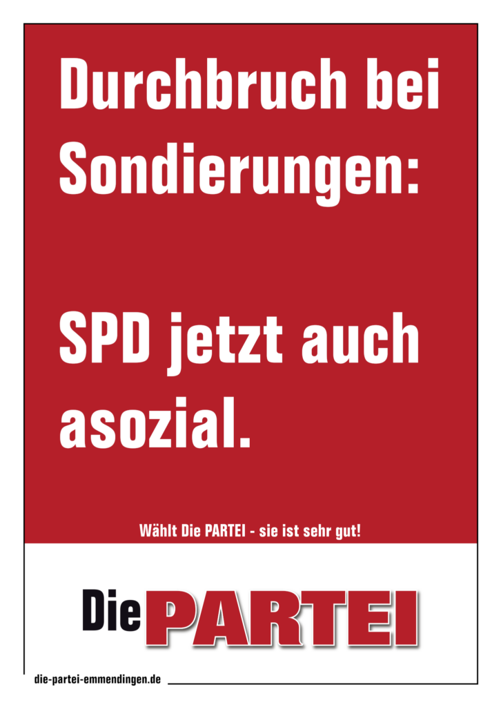 Durchbrucj bei Sondierungen: SPD jetzt auch asozial