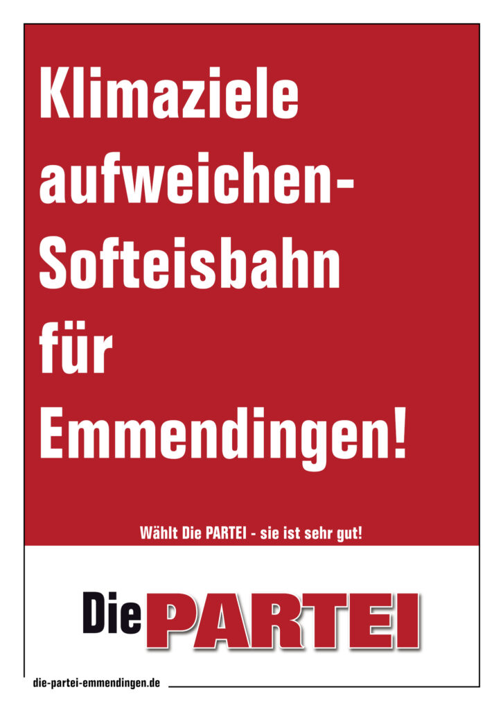 Klimaziele aufweichen- Softeisbahn für Emmendingen.