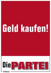 Plakat: Geld kaufen!