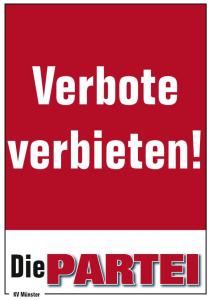 Plakat "Verbote verbieten!"