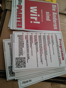 Flyer mit unserem PARTEIprogramm