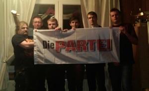 Der FettVaZ (Fettester Vorsitzende aller Zeiten) gratuliert den Vorständen der Ortsverbände und des neuen KV Steinfurt.