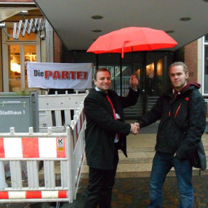 Der Vize und der Eskalationsbeauftragte kurz vor der Probedemo.