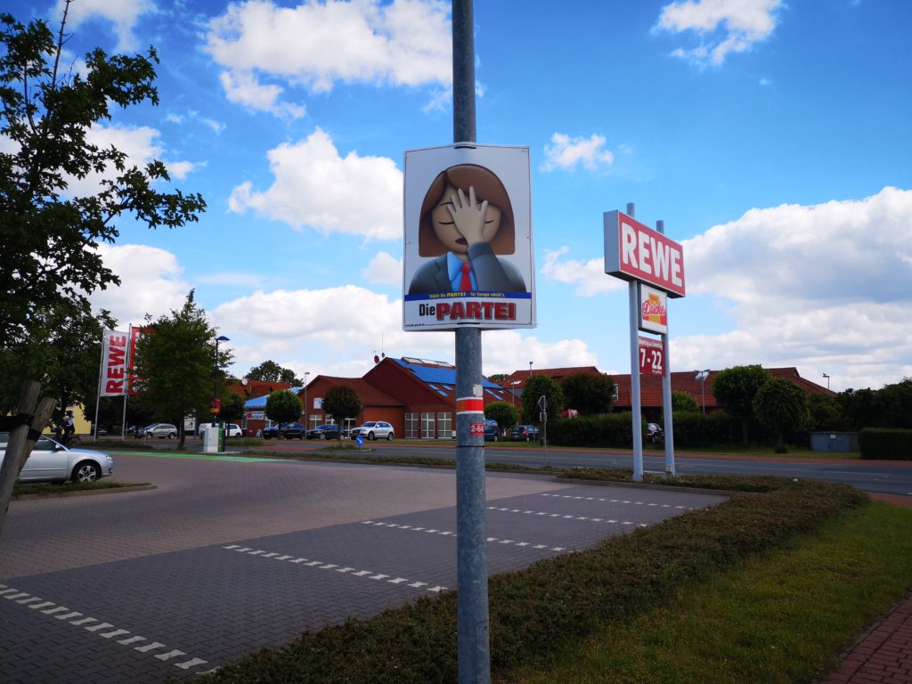 Hier hing auch ein CDU-Plakat!
