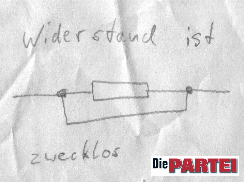 Widerstand ist zwecklos mit Logo